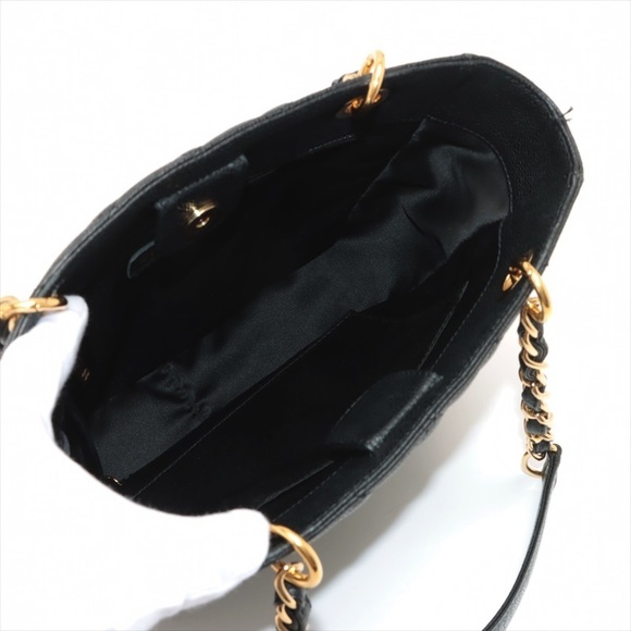 Chanel Matelasse Coco Mark Double Chain Caviar Skin Black - Picture 4 of 8